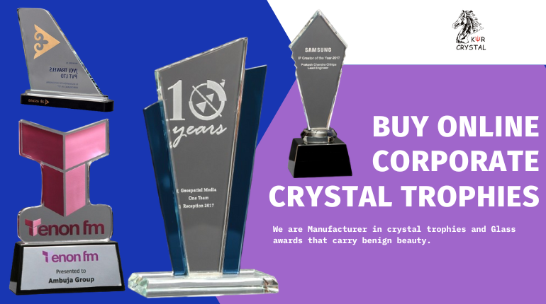 Buy Online Corporate Crystal Trophies : KYR Crystal Pvt Ltd